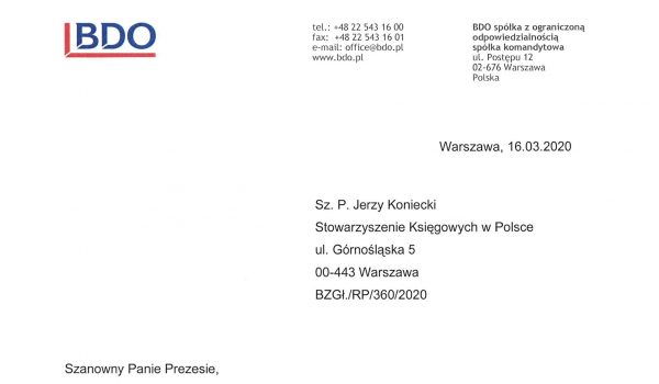 Poparcie dla postulatów Stowarzyszenia przekazanych Premierowi RP