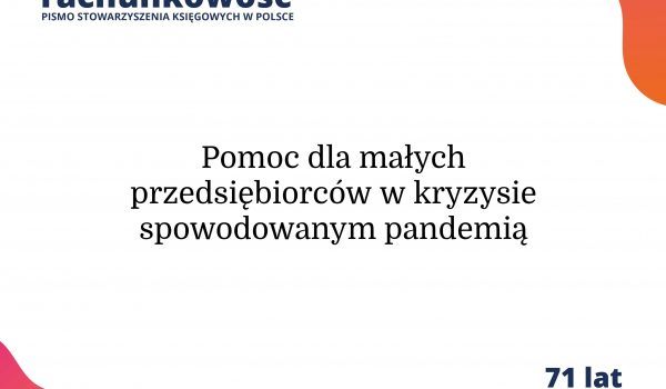 Pomoc dla małych przedsiębiorców w kryzysie spowodowanym pandemią