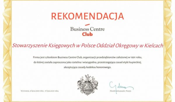 Oddział Okręgowy w Kielcach SKwP członkiem BCC