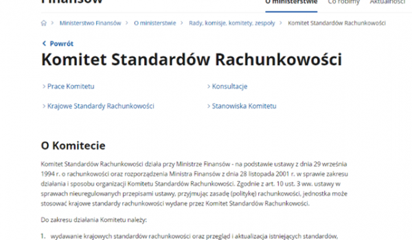 Projekt KSR „Przychody ze sprzedaży wyrobów, półproduktów, towarów i materiałów” - dyskusja publiczna