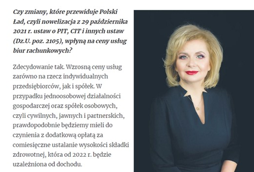 Aneta Lech - Ceny usług biur rachunkowych pójdą w górę