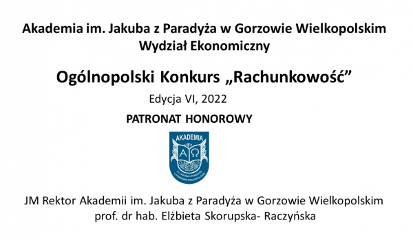 Zapraszamy do udziału w konkursie wiedzy z rachunkowości!