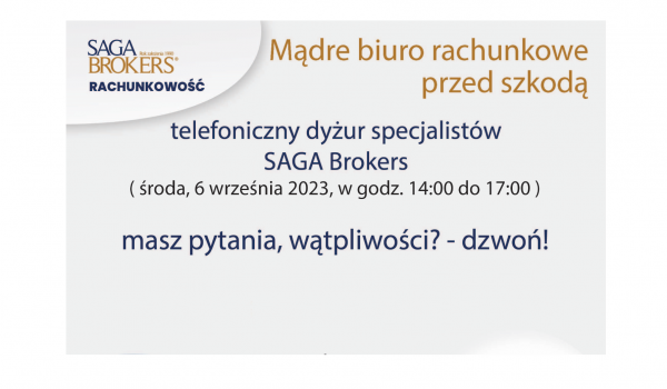 UWAGA! Już dzisiaj możesz wykonać telefon do... specjalisty z SAGA Brokers