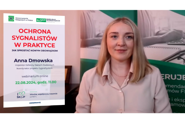 Już 22 sierpnia bezpłatny webinar dotyczący ochrony sygnalistów!